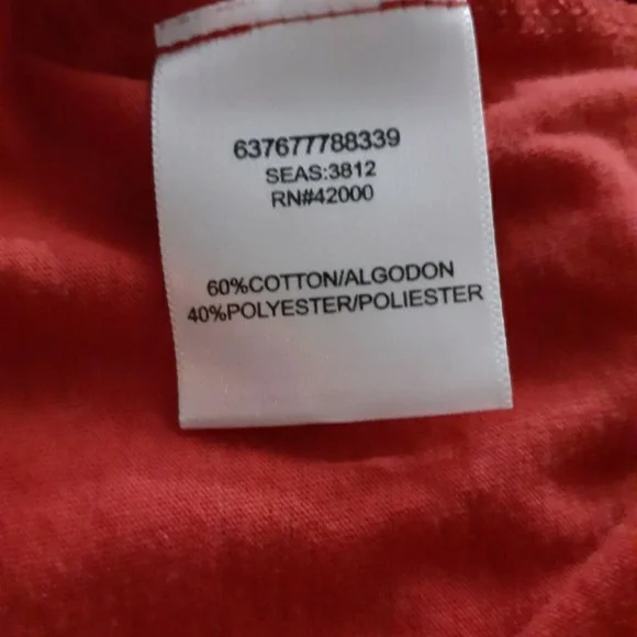 Womens sz Med Orange/Red silver tassel top short sleeve shirt nwotgs - Picture 5 of 8